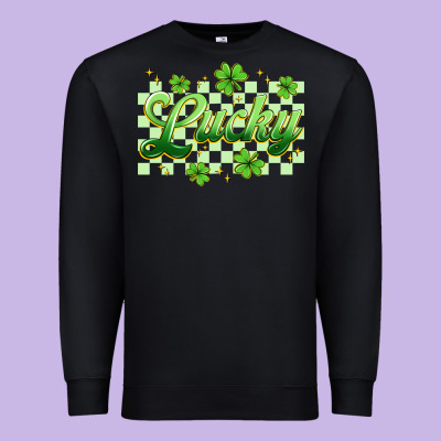 Checkered Lucky Premium Sweatshirt Designed By Artiststas