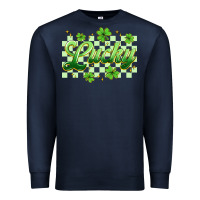 Navy checkered lucky Premium Sweatshirt - Artiststas