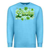 Ocean Blue checkered lucky Premium Sweatshirt - Artiststas