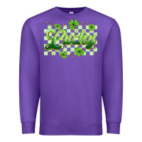 Purple checkered lucky Premium Sweatshirt - Artiststas