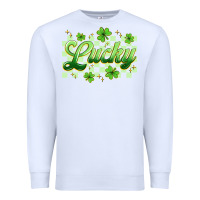 White checkered lucky Premium Sweatshirt - Artiststas