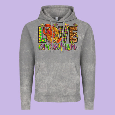 Mardi Gras Love Crawfish Vintage Hoodie Designed By Howdyjamesfarm