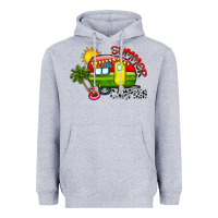 Heather Grey summer camping Heavyweight Hoodie - CowhideDigitalArt