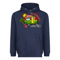 Navy summer camping Heavyweight Hoodie - CowhideDigitalArt