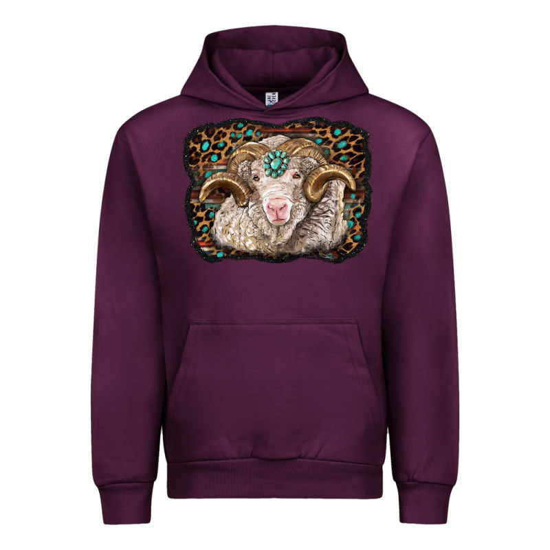 Merino Ram With Leopard Background Urban Hoodie by BarkalooDesign | Teevron