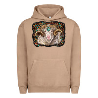 Pigment Burro merino ram with leopard background Urban Hoodie - BarkalooDesign