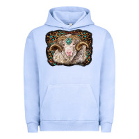 Pigment Grape Ice merino ram with leopard background Urban Hoodie - BarkalooDesign