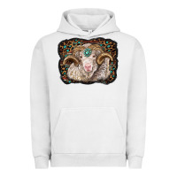 Pigment Lunar Rock merino ram with leopard background Urban Hoodie - BarkalooDesign