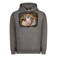 Pigment Tornado merino ram with leopard background Urban Hoodie - BarkalooDesign