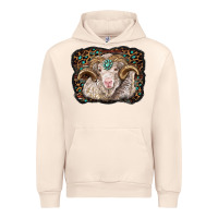 Sandshell merino ram with leopard background Urban Hoodie - BarkalooDesign