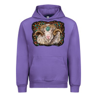Tulip merino ram with leopard background Urban Hoodie - BarkalooDesign