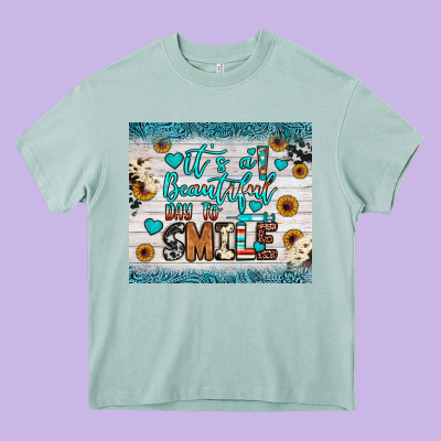 It’s A Beautiful Day To Smile Heavy Core Tee Designed By Jahusdesignshop
