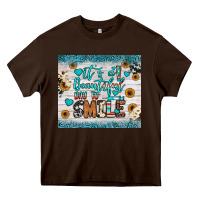 Chocolate Brown it’s a beautiful day to smile Heavy Core Tee - JahusDesignShop