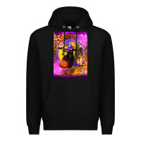 Black witchy cat Premium Hoodie - BundleAndBundleShop