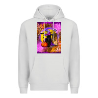 Dove Grey witchy cat Premium Hoodie - BundleAndBundleShop
