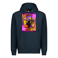 Navy witchy cat Premium Hoodie - BundleAndBundleShop