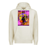 Oatmeal Heather witchy cat Premium Hoodie - BundleAndBundleShop