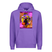 Purple witchy cat Premium Hoodie - BundleAndBundleShop