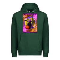 Sports Green witchy cat Premium Hoodie - BundleAndBundleShop