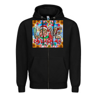 Black Love Christmas highland cow Zipper Hoodie - CowhideDigitalArt