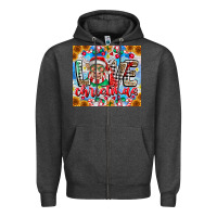 Charcoal Heather Love Christmas highland cow Zipper Hoodie - CowhideDigitalArt