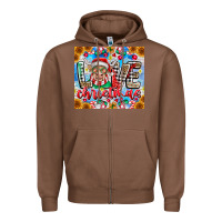 Chestnut Love Christmas highland cow Zipper Hoodie - CowhideDigitalArt