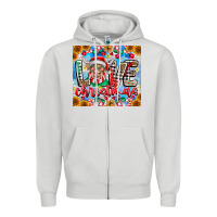 Dove Grey Love Christmas highland cow Zipper Hoodie - CowhideDigitalArt