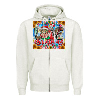 Love Christmas Highland Cow Zipper Hoodie | Teevron