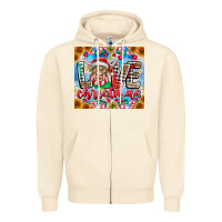 Sandshell Love Christmas highland cow Zipper Hoodie - CowhideDigitalArt