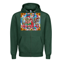 Sports Green Love Christmas highland cow Zipper Hoodie - CowhideDigitalArt