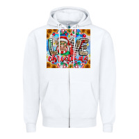 White Love Christmas highland cow Zipper Hoodie - CowhideDigitalArt