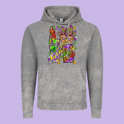 Mardi Gras Love Vintage Hoodie Designed By Howdyjamesfarm