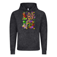 Vintage Black Mardi Gras love Vintage Hoodie - HowdyJamesFarm