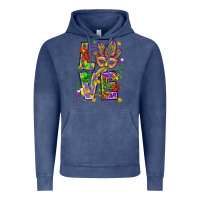 Vintage Denim Mardi Gras love Vintage Hoodie - HowdyJamesFarm
