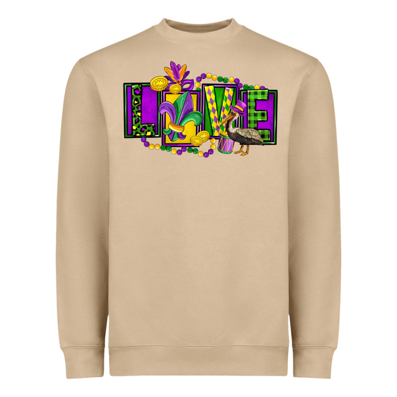 Mardi Gras Love Heavyweight Sweatshirt by FaDigitalArtStudio | Teevron