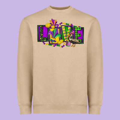 Mardi Gras Love Heavyweight Sweatshirt Designed By Fadigitalartstudio