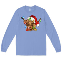Colony Blue christmas heifer cow Long Sleeve Tee - CowGirlArtShop