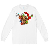 White christmas heifer cow Long Sleeve Tee - CowGirlArtShop