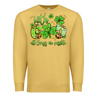 Antique Gold with god all things are possible Premium Sweatshirt - Artiststas