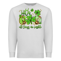 Dove Grey with god all things are possible Premium Sweatshirt - Artiststas