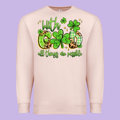 With God All Things Are Possible Premium Sweatshirt Designed By Artiststas