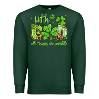 Sports Green with god all things are possible Premium Sweatshirt - Artiststas