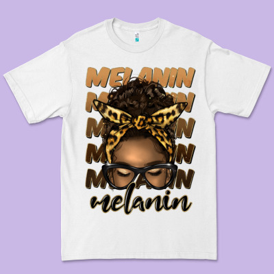 Melanin Afro Messy Bun Premium Tee Designed By Artiststas
