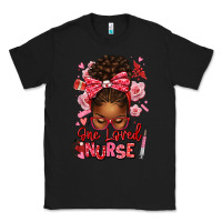 Black one loved nurse afro messy bun Classic Tee - texasbilliewilder