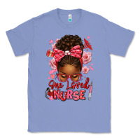 Colony Blue one loved nurse afro messy bun Classic Tee - texasbilliewilder