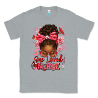 Heather Grey one loved nurse afro messy bun Classic Tee - texasbilliewilder