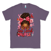 Lavender one loved nurse afro messy bun Classic Tee - texasbilliewilder