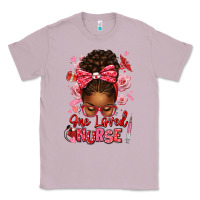 Lilac one loved nurse afro messy bun Classic Tee - texasbilliewilder