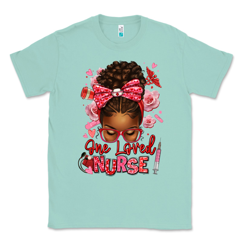 One Loved Nurse Afro Messy Bun Classic Tee by texasbilliewilder | Teevron