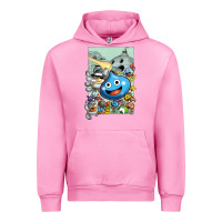 Fuchsia Pink dragon quest slime print Urban Hoodie - lanVoArt